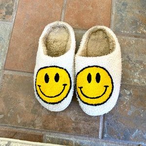 Yellow Smiley Face Slippers